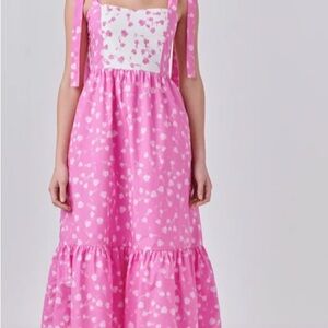 English Factory Pink Floral Maxi Dress